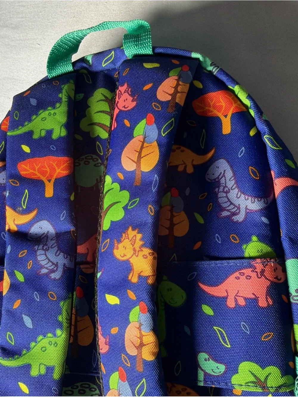Children's Dino Print Backpack - Blue & Green